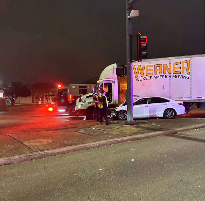 truck collision at the Intersection of I-45 North in Spring, TX 